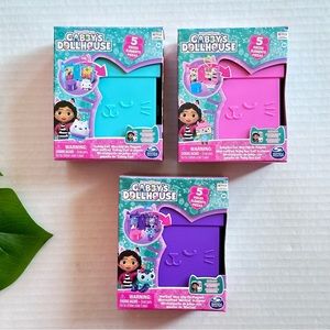 Gabby's Dollhouse, 3 Clip-On Playsets, with Cakey, Baby Box and Mercat Toy NEW